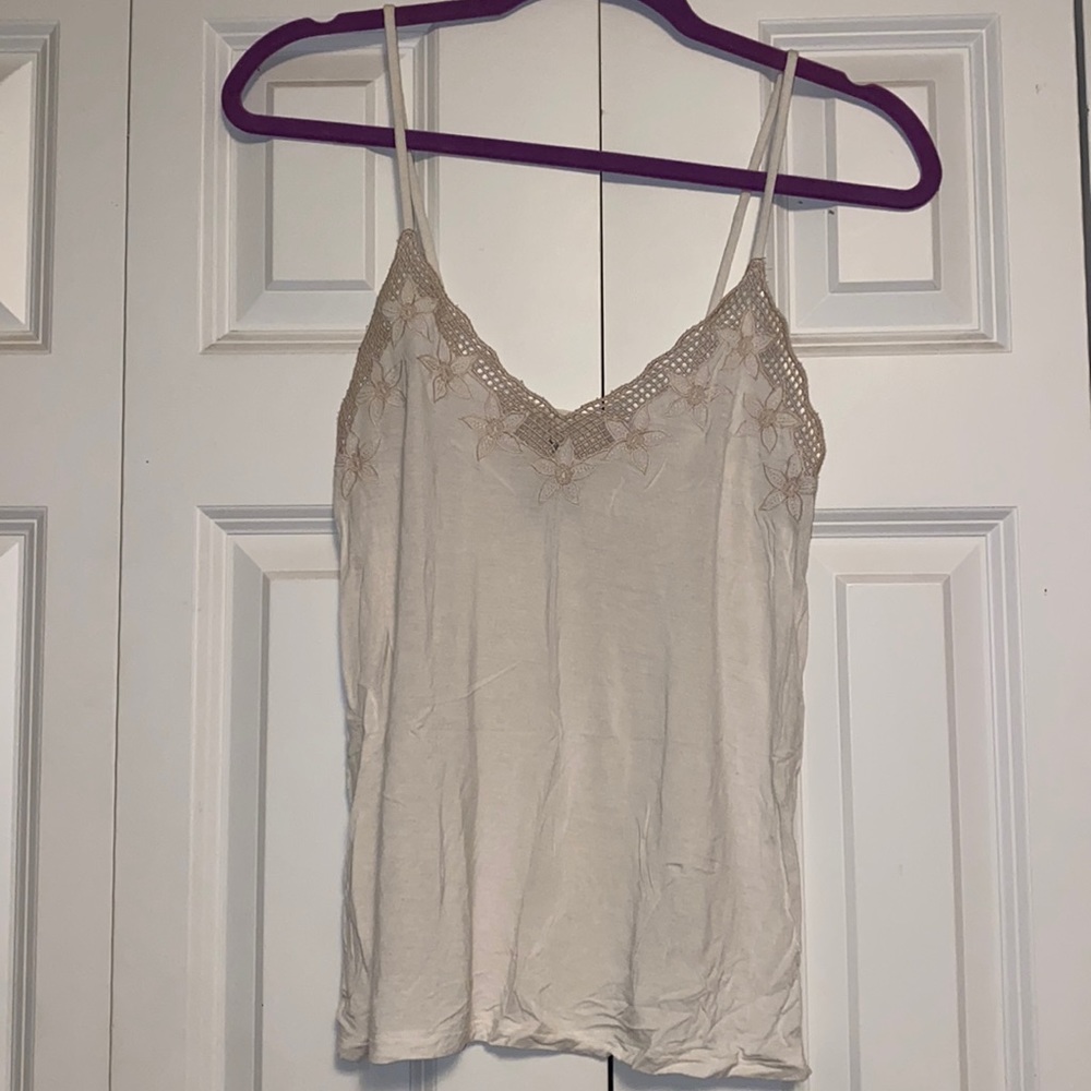 White Lace Detail AE Tank